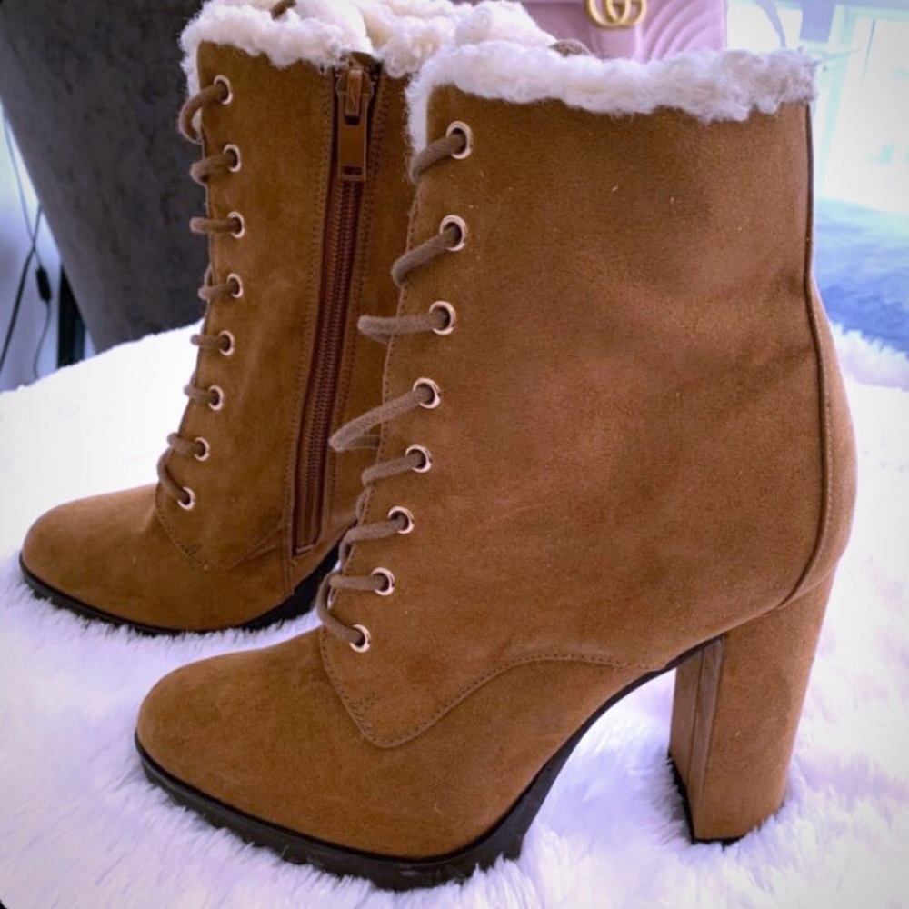 Aldo Chunky Heel Lace up Boot